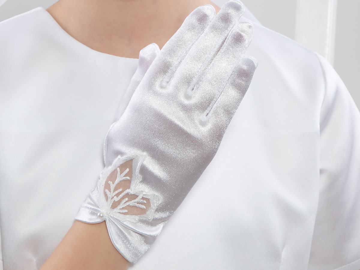 Rękawiczki z dekoracją i perełką NR22